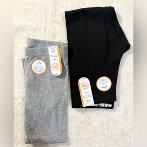 Black and Gray Cotton Leggings